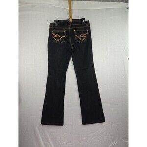 Y2K Southpole Women's Low Rise Bootcut Black Jeans Embroidered Size 9